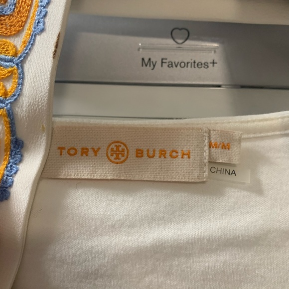 Cotton dress with embroidered belt - TORY BURCH - Picture 2 of 5